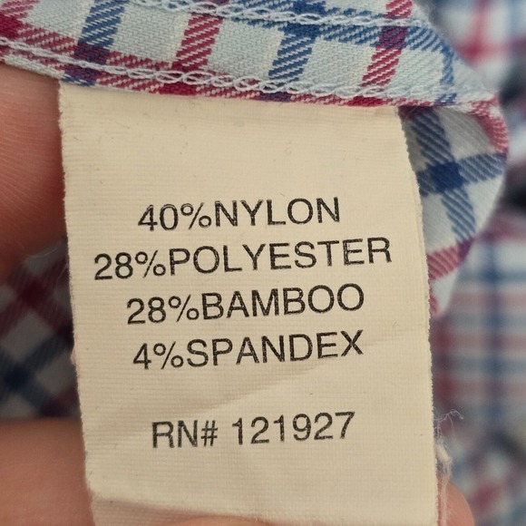 Johnnie-O Shirt Mens Medium Blue Red Plaid Button Up Prep-formance‎ Long Sleeve - Picture 6 of 12